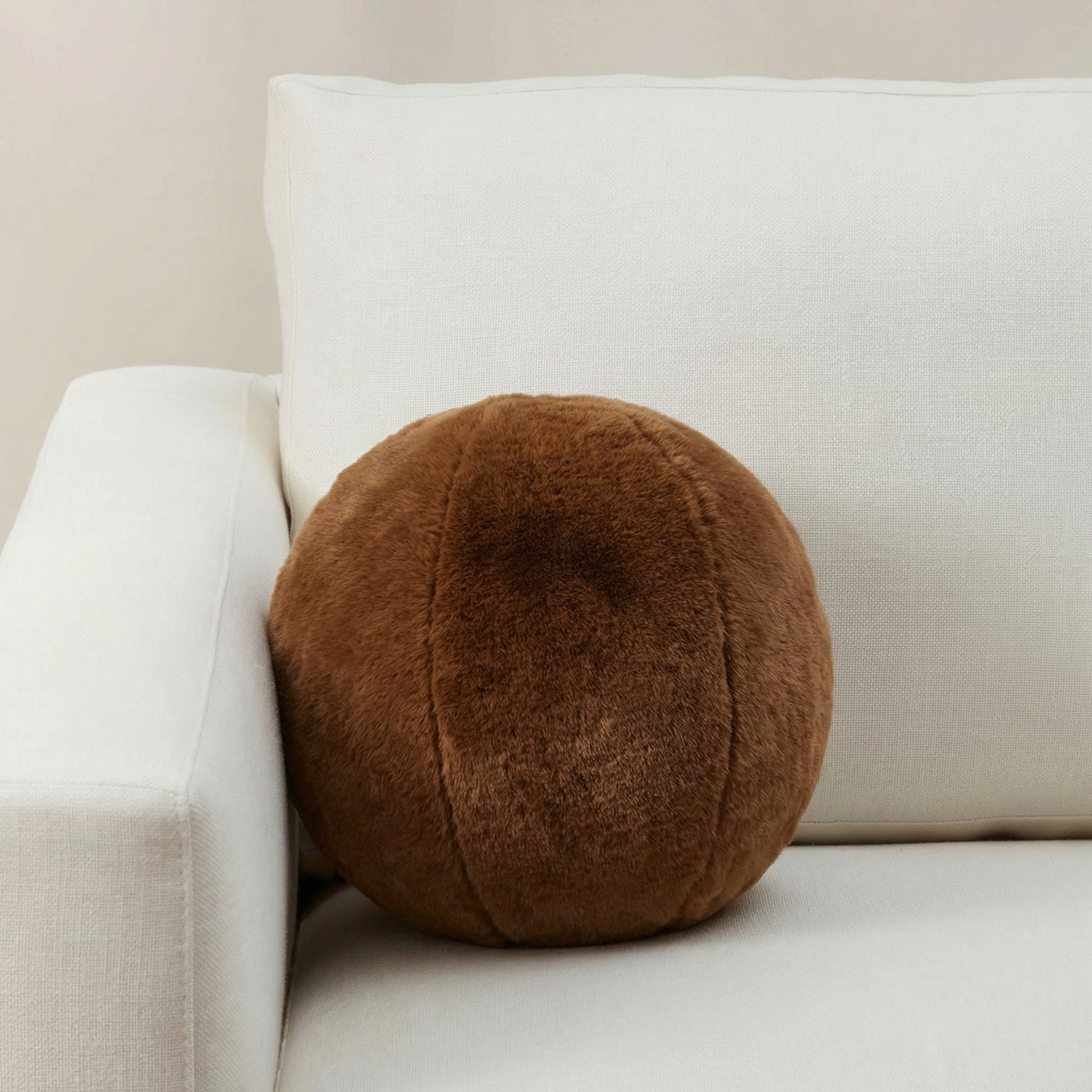 Ball-shaped Pillow — Rabbit Fur